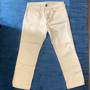 Gap Cropped Straight White Jeans